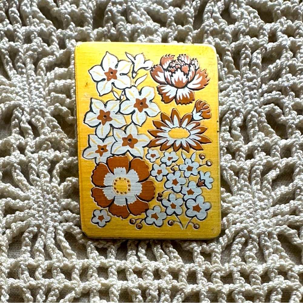 Vintage Broach or Pendant signed Reed & Barton, Damascene 1980s